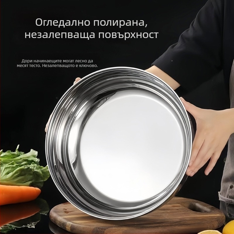 Неръждаема стомана кухненско корито с увеличена вместимост и удебелен дъно, многофункционално за месене на тесто и измиване на зеленчуци