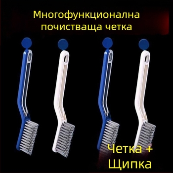 Японски стил почистваща четка за баня за фуги – 2 в 1, малка щипка за коса, за прозорци и кухня, многофункционална четка за фуги