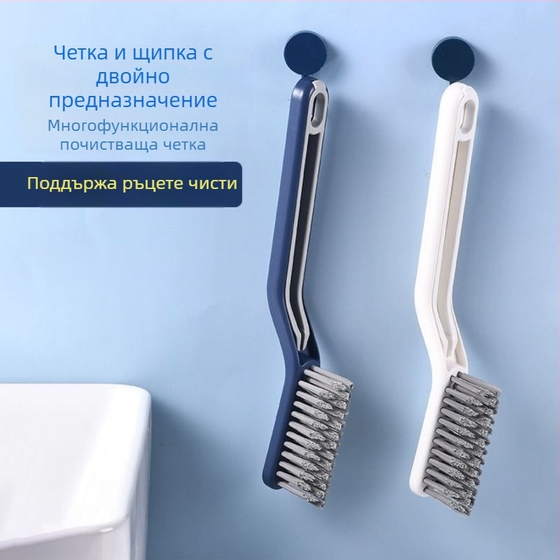 Японски стил почистваща четка за баня за фуги – 2 в 1, малка щипка за коса, за прозорци и кухня, многофункционална четка за фуги
