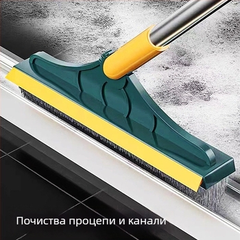 Четка за почистване на тоалетната и фуги с твърди четина, двупосочна за баня и плочки