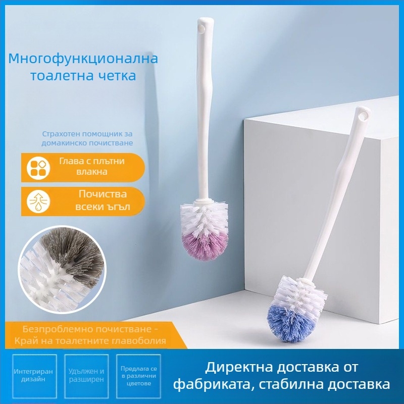 Стенна четка за баня за тоалетна с удебелен прът, неръждаема стомана — глава кръгла или квадратна