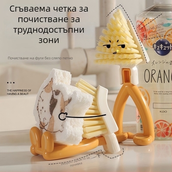 Четка за пукнатини, триъгълна четка, събираема кухненска дренажна кошничка, чистач за канали на котлон и банята