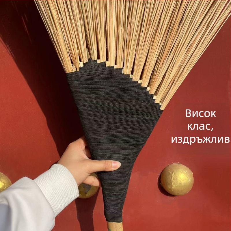 Персонализирана бамбукова метла за дома, градина и външна употреба, ръчна изработка, издръжлива