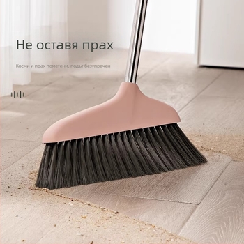 Домашна пластмасова метла с меки четина, за вътрешно ползване, лека за почистване на прах и косми в дневната
