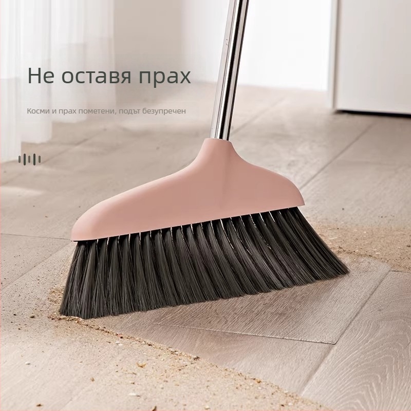 Домашна пластмасова метла с меки четина, за вътрешно ползване, лека за почистване на прах и косми в дневната