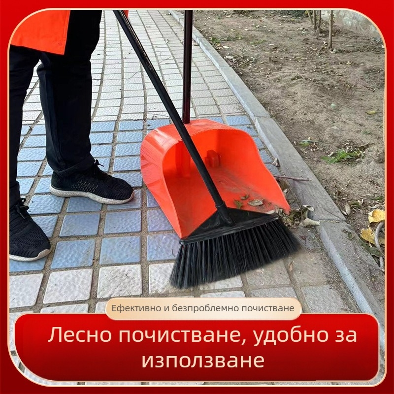 Комплект метла и прахосборник за домакинството, прозрачен дизайн и меки влакна за косми