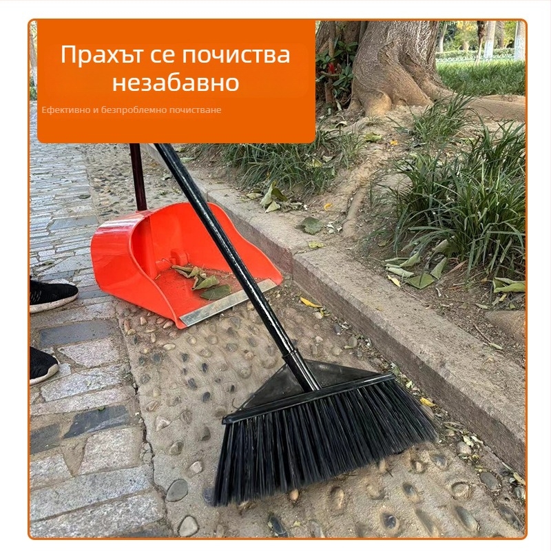 Комплект метла и прахосборник за домакинството, прозрачен дизайн и меки влакна за косми