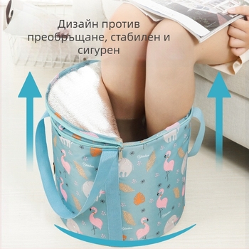 Isdan изолиран 5‑слоен портативен сгъваем басейн за пътуване, подходящ за потапяне на крака, миене на крака и миене на лице