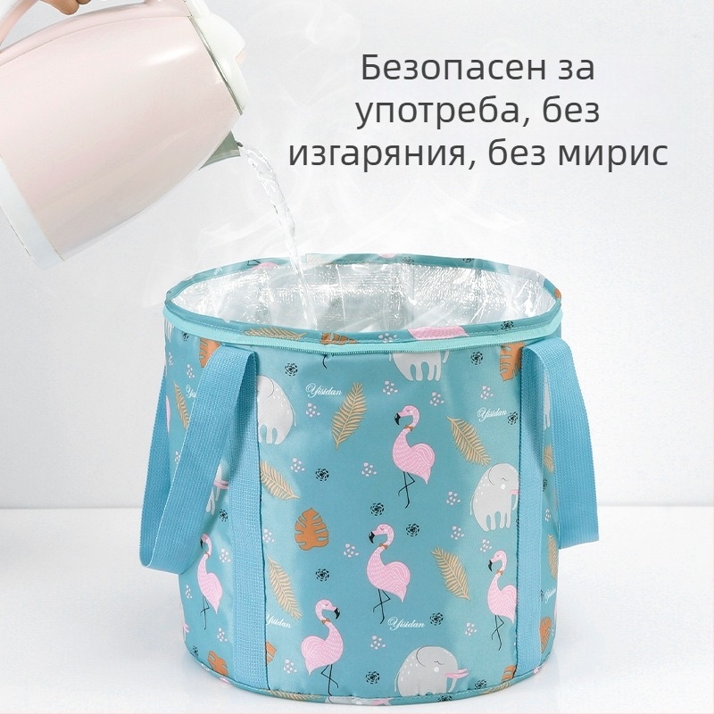 Isdan изолиран 5‑слоен портативен сгъваем басейн за пътуване, подходящ за потапяне на крака, миене на крака и миене на лице