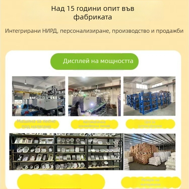 Ръчно огледало за грим с дръжка, преносимо HD мини огледало, кръгло или квадратно, персонализиране на лого