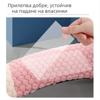 Четирисезонна ципована покривка за тоалетна седалка с плюшена дръжка, размер 44×38.5 cm