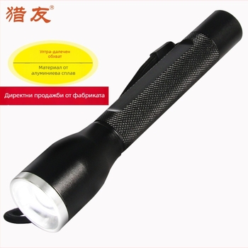 Фенер с алуминиева сплав, 2 AA батерии, телескопичен зум, за открито, LED оптичен мултифункционален