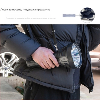 50W аварийно LED фенерче P70 с дисплей за мощност, преносим ръчен фенер с дълъг обхват