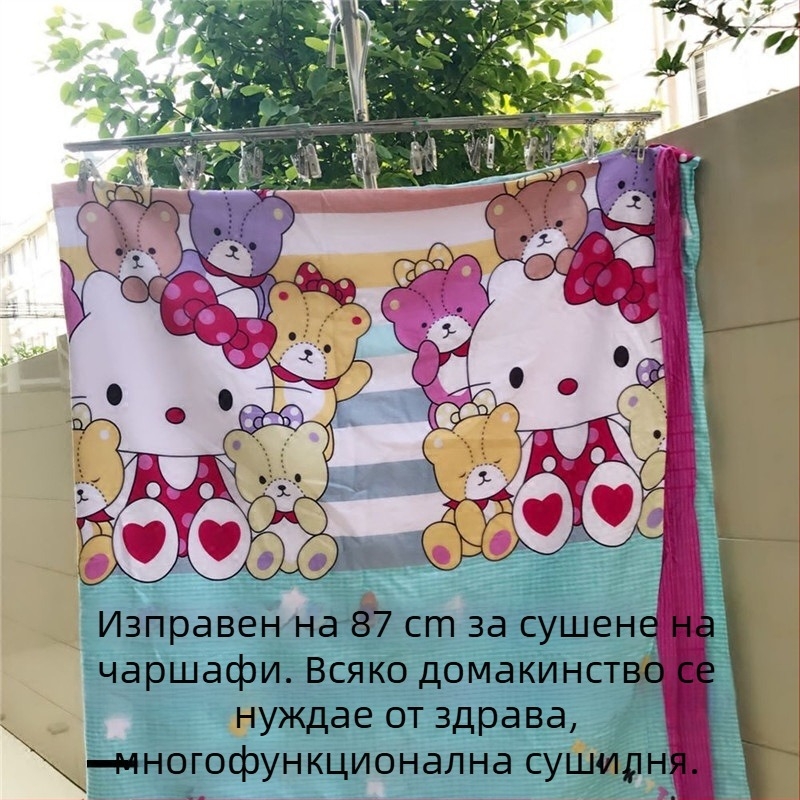 Сгъваем сушилник за дрехи от неръждаема стомана с 35 щипки – мултищипков дизайн, щипков стил, без следи