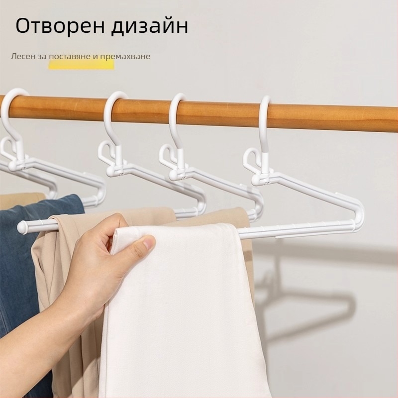 Държач за панталони с форма на гуся за сушене, сгъваем закачалник, нехлъзгащи клипсове за панталони, З-образен шкаф за съхранение