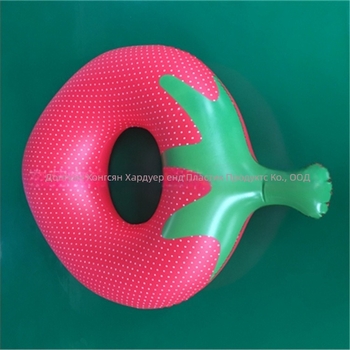 Надуваем плувен пръстен с мотиви диня, ягоди и лимон, удебелен PVC 0,25 мм, седалков пръстен за плуване