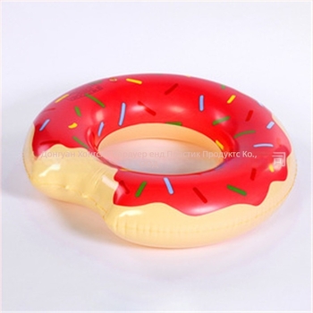 Надуваем плувен пръстен с мотиви диня, ягоди и лимон, удебелен PVC 0,25 мм, седалков пръстен за плуване