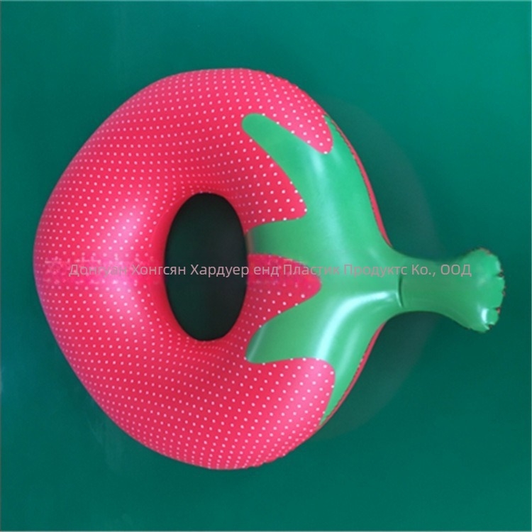 Надуваем плувен пръстен с мотиви диня, ягоди и лимон, удебелен PVC 0,25 мм, седалков пръстен за плуване