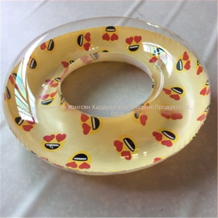 Надуваем плувен пръстен с мотиви диня, ягоди и лимон, удебелен PVC 0,25 мм, седалков пръстен за плуване