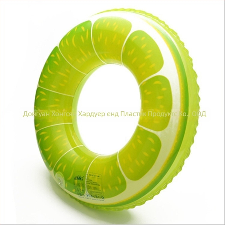 Надуваем плувен пръстен с мотиви диня, ягоди и лимон, удебелен PVC 0,25 мм, седалков пръстен за плуване
