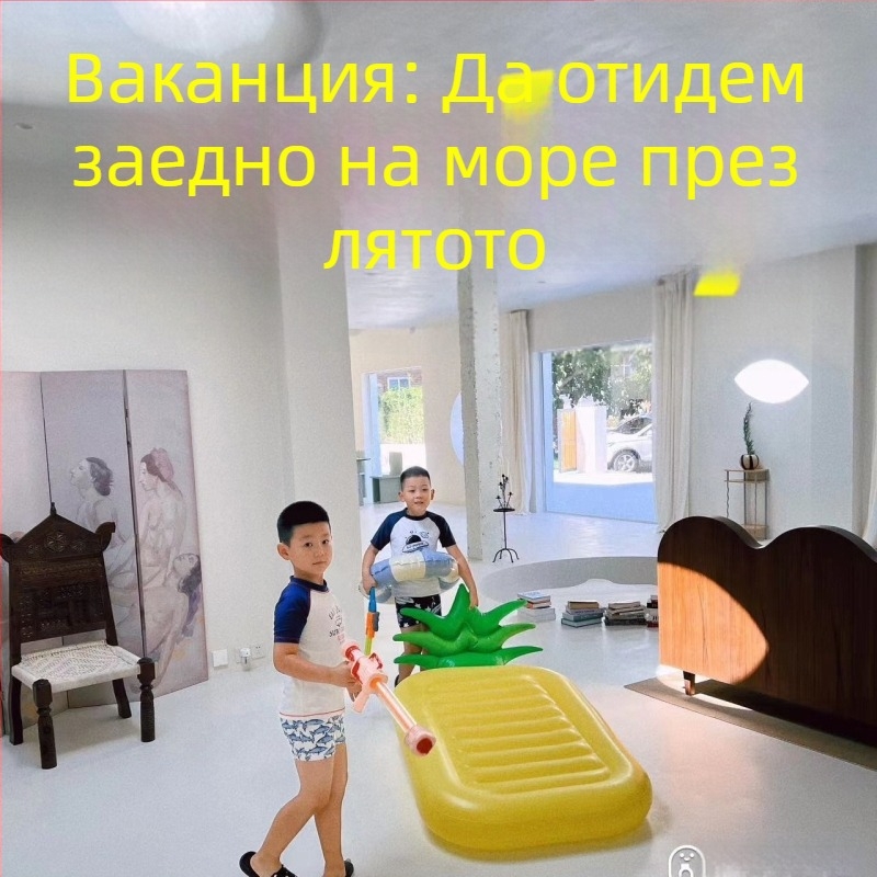 Удебелен PVC надуваем пръстен за плуване със мотив сладолед, надуваема водна платформа