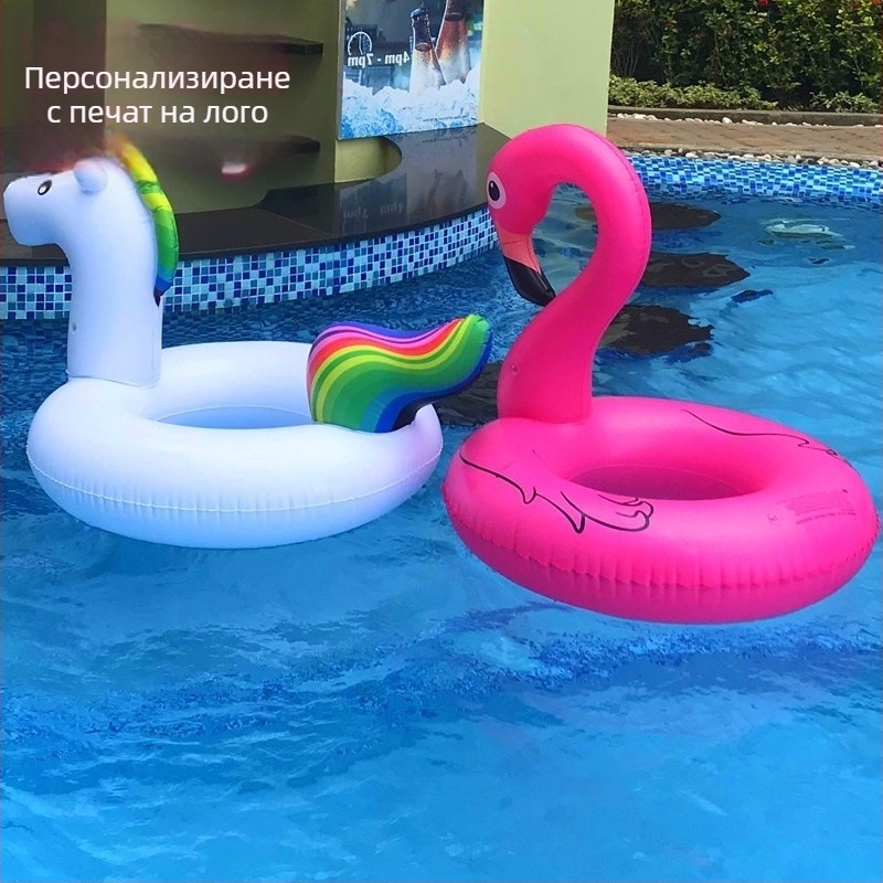 Персонализиран еднорог за възрастни - надуваем плувен пръстен, удебелен, 120 см, едноцветен