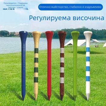 Бамбукови гольф‑теи с ивици, пакет на едро