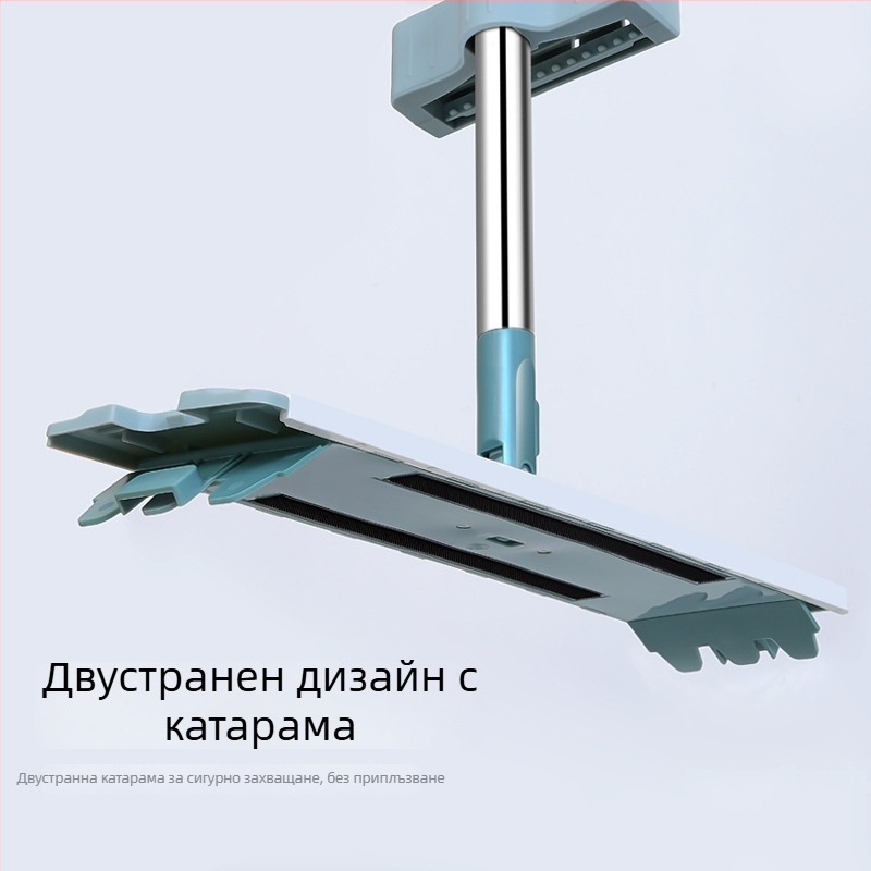 Въртящ се плосък моп за мокро и сухо почистване, без измиване, домашен моп