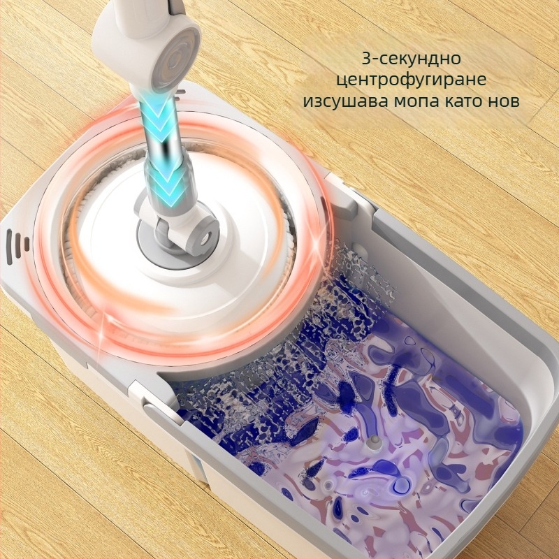 Въртящ се моп за пода, без изцеждане на ръка, домашна употреба, мокро и сухо почистване
