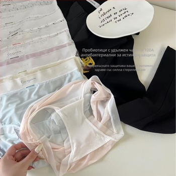Дамски антибактериални безшевни бикини от Ice Silk 100A, голям размер, дишащи, висока еластичност, прилепнали към ханша, ултра тънки, модел за момичета