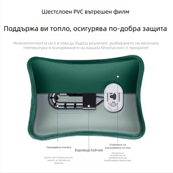 Електрическа чанта за гореща вода с защита срещу експлозия, калъф от мерсеризиран Twill плат, за затопляне на ръцете