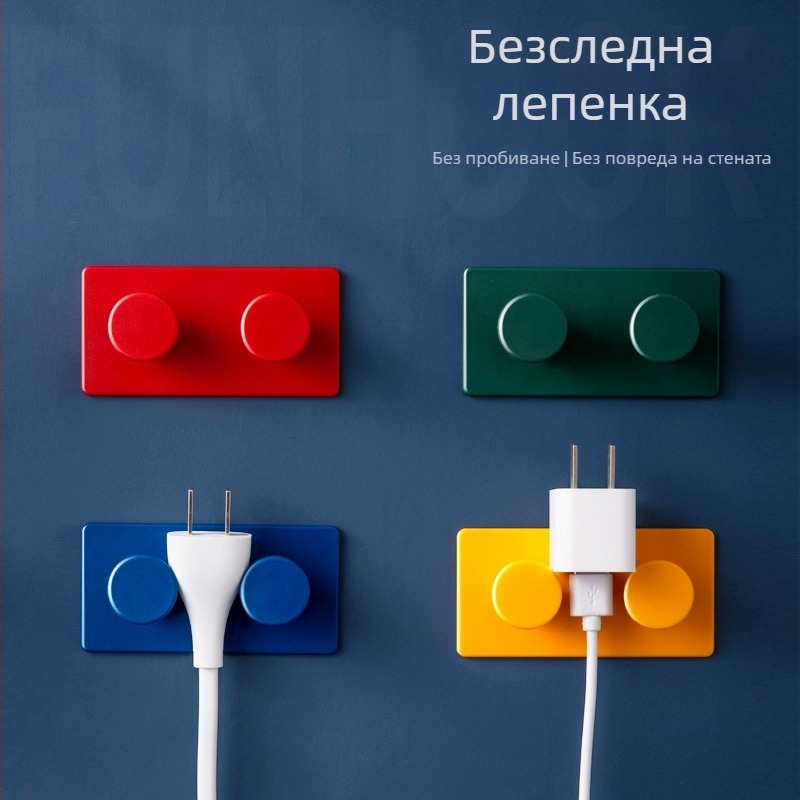 Креативни куки за конструкторски блокчета, лепящи се куки за стена и ключове, без пробиване, без следи, двойни и многофункционални