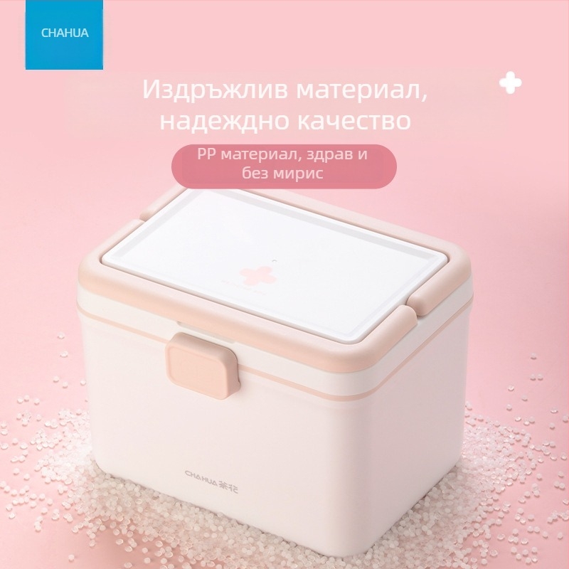 Camellia медицинска кутия за дома, голям капацитет, многослойна и с множество отделения за съхранение на лекарства