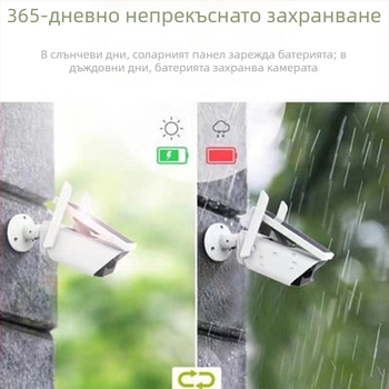 Нископотребляваща 3MP външна безжична соларна камера тип bullet с инфрачервено виждане, Icsee Xiongmai WiFi наблюдение