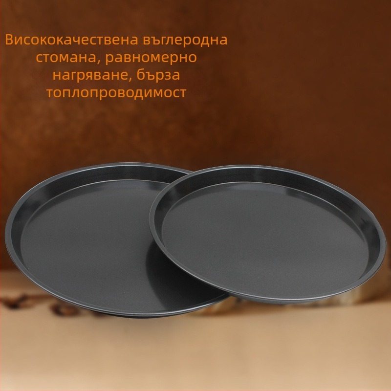 Пица тава от въглеродна стомана, кръгла, с антипригарно удебелено покритие, за печене, диаметри 23/25/29/31/35 cm