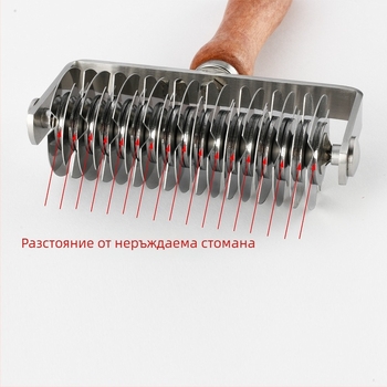 Неръждаем стоманен нож за пица с мрежест диск и колело за рязане на кора за бисквити и пайове
