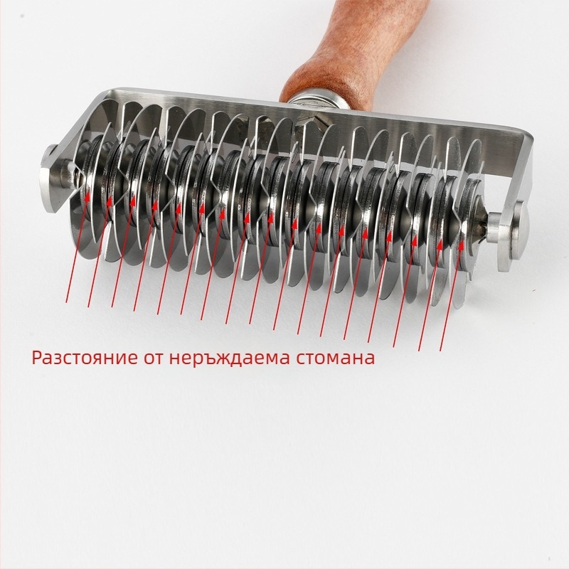 Неръждаем стоманен нож за пица с мрежест диск и колело за рязане на кора за бисквити и пайове