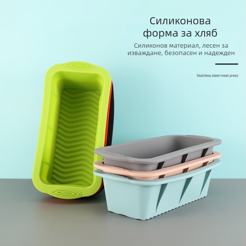 Правоъгълна силиконова форма за торта за печене в кухнята, термоустойчива