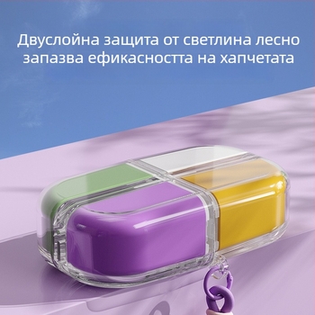 Кутия за капсули с каишка, преносим диспенсър за лекарства, седмична кутия за таблетки и разделител