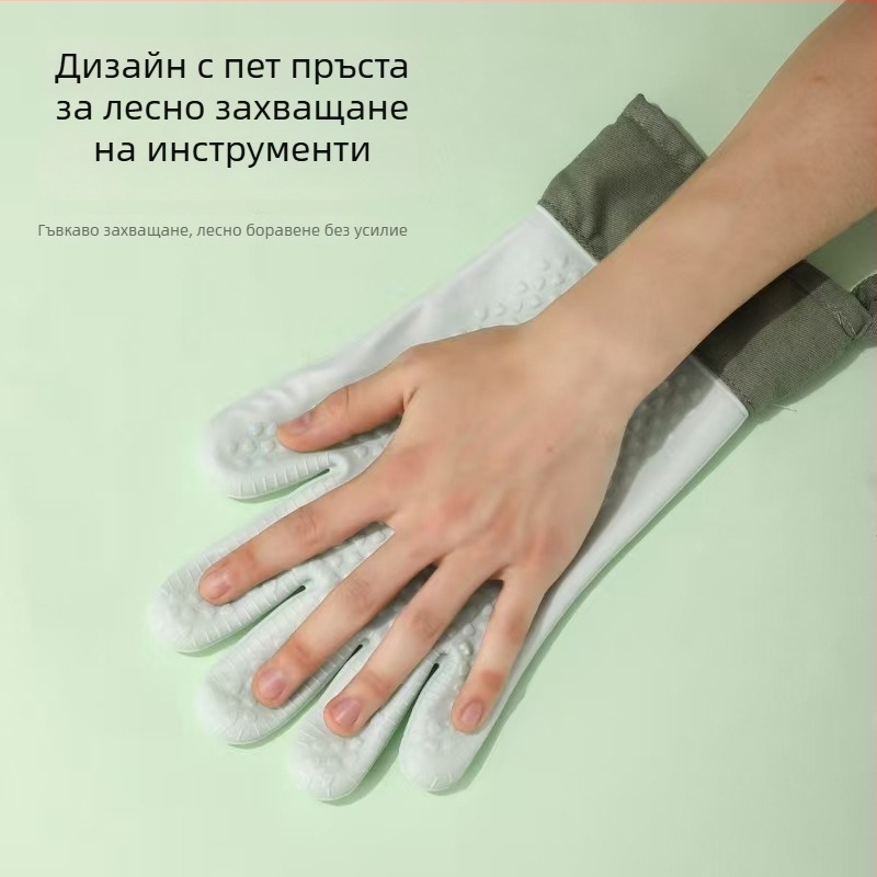 Силиконови ръкавици против изгаряне за микровълнова печка и фурна, дебела изолация, кухненски термоустойчиви ръкавици