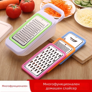 Многофункционален ръчен резач за зеленчуци от неръждаема стомана, с настъргвач, резач за картофи и резач за диня и плодове