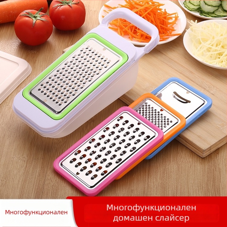 Многофункционален ръчен резач за зеленчуци от неръждаема стомана, с настъргвач, резач за картофи и резач за диня и плодове