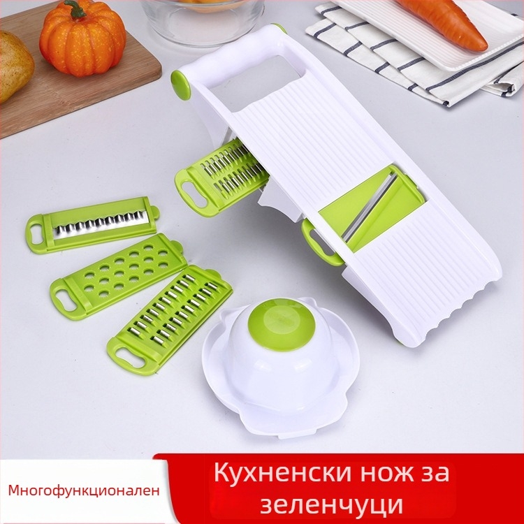 Креативен домашен многофункционален ръчен кухненски инструмент за плодове и зеленчуци, резач за картофи, настъргвач и преса за чесън