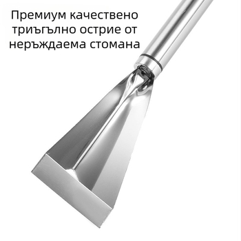 Неръждаем нож за декоративно рязане на плодове с триъгълна бутална приставка и диск за краставица
