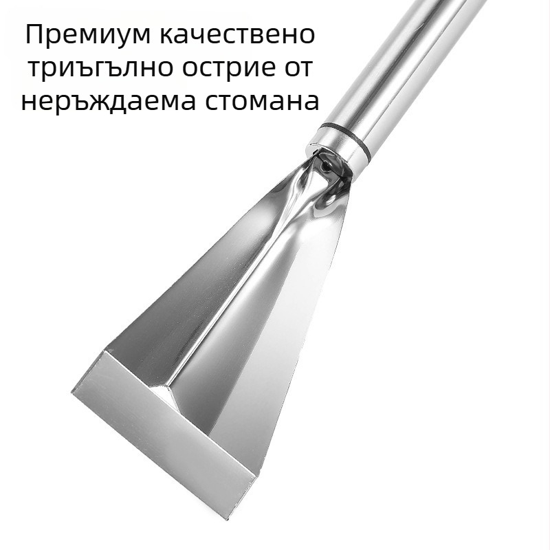 Неръждаем нож за декоративно рязане на плодове с триъгълна бутална приставка и диск за краставица
