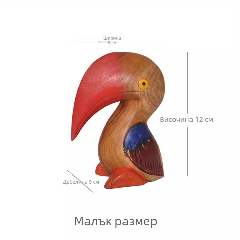 Тайландски дървени резби в стил Югоизточна Азия, ръчно изработени животински украси за рафт и бюро