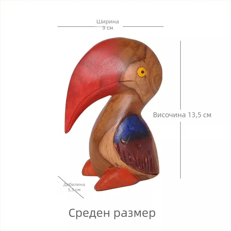 Тайландски дървени резби в стил Югоизточна Азия, ръчно изработени животински украси за рафт и бюро