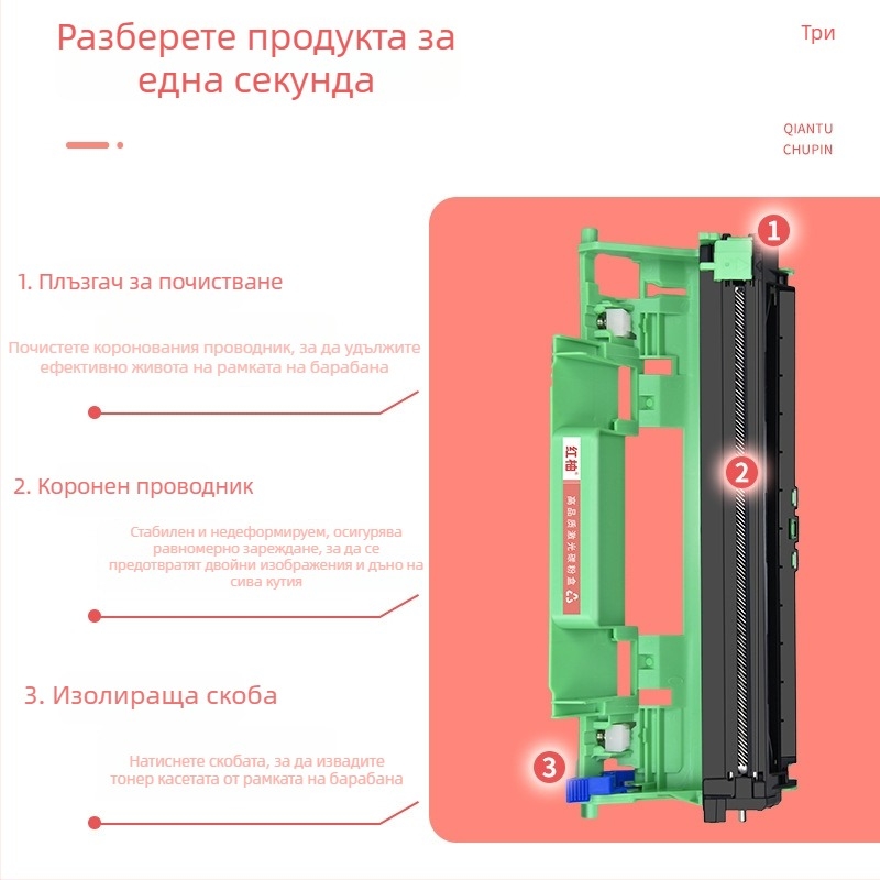 LD201 тонер касета и фотобарабан за Lenovo M7206/M7216/M7256 лазерен принтер, с голям капацитет