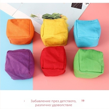 Удебелени детски пясъчни торби за външни игри и хвърляне, едноцветни