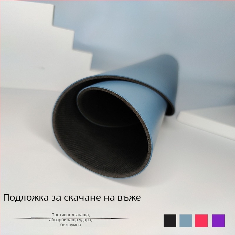Кръгла йога подложка с PU каучукова основа, медитационна подложка за домашна употреба, суха/мокра нехлъзгаща се, шумоизолационна и ударопоглъщаща, за фитнес и танци